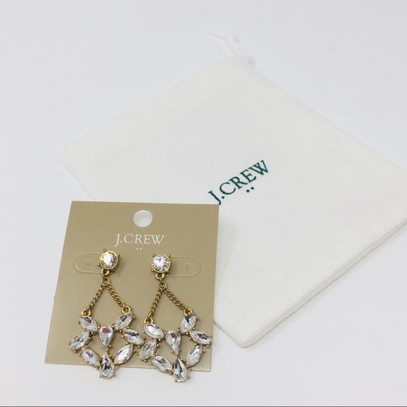 J. Crew Factory Faux Diamond Dangle Earrings - Picture 4 of 8